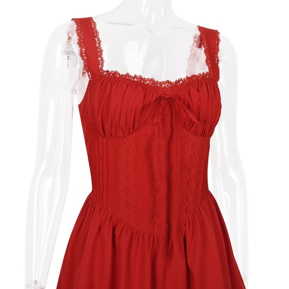 Strappy Lace Corset Layered Mini Dress - Picture 7 of 8